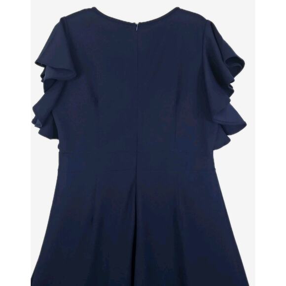 MIUSOL ~Woman Size XL~ Navy Blue Formal Evening Party Maxi Unlined Dress Ruffle. - Picture 12 of 16